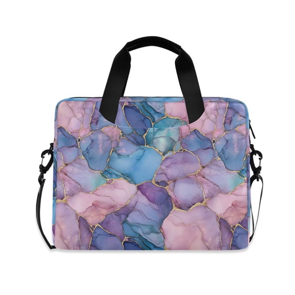 FORMRS 16" Laptop Bag Carrying Sleeve Case with Handle Travel Shoulder Briefcase, Pink Marble Pattern