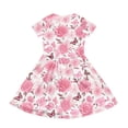 thumbnail image 4 of CCRFTGI Dresses for Child Girls Size 8 Basic Short Sleeve 2026 Summer A Line Swing Skater Dress Funny Floral Print Dresses Party Girls Clothes Fashion Pink 11-12 Years, 4 of 5