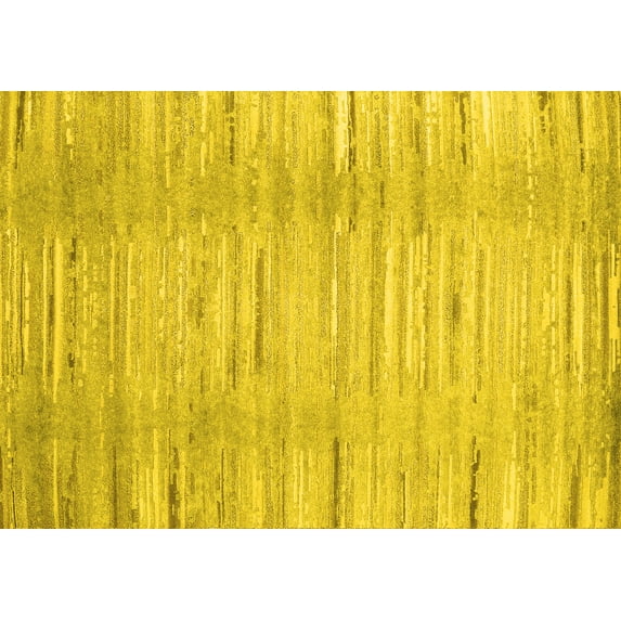 Ahgly Company Indoor Rectangle Abstract Yellow Contemporary Area Rugs, 2' x 5'
