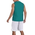 thumbnail image 5 of Rocae Teal for Men's Basketball Jersey Lightweight and Breathable Athletic Tank Top,Quick-Drying Sports Jersey Small, 5 of 9