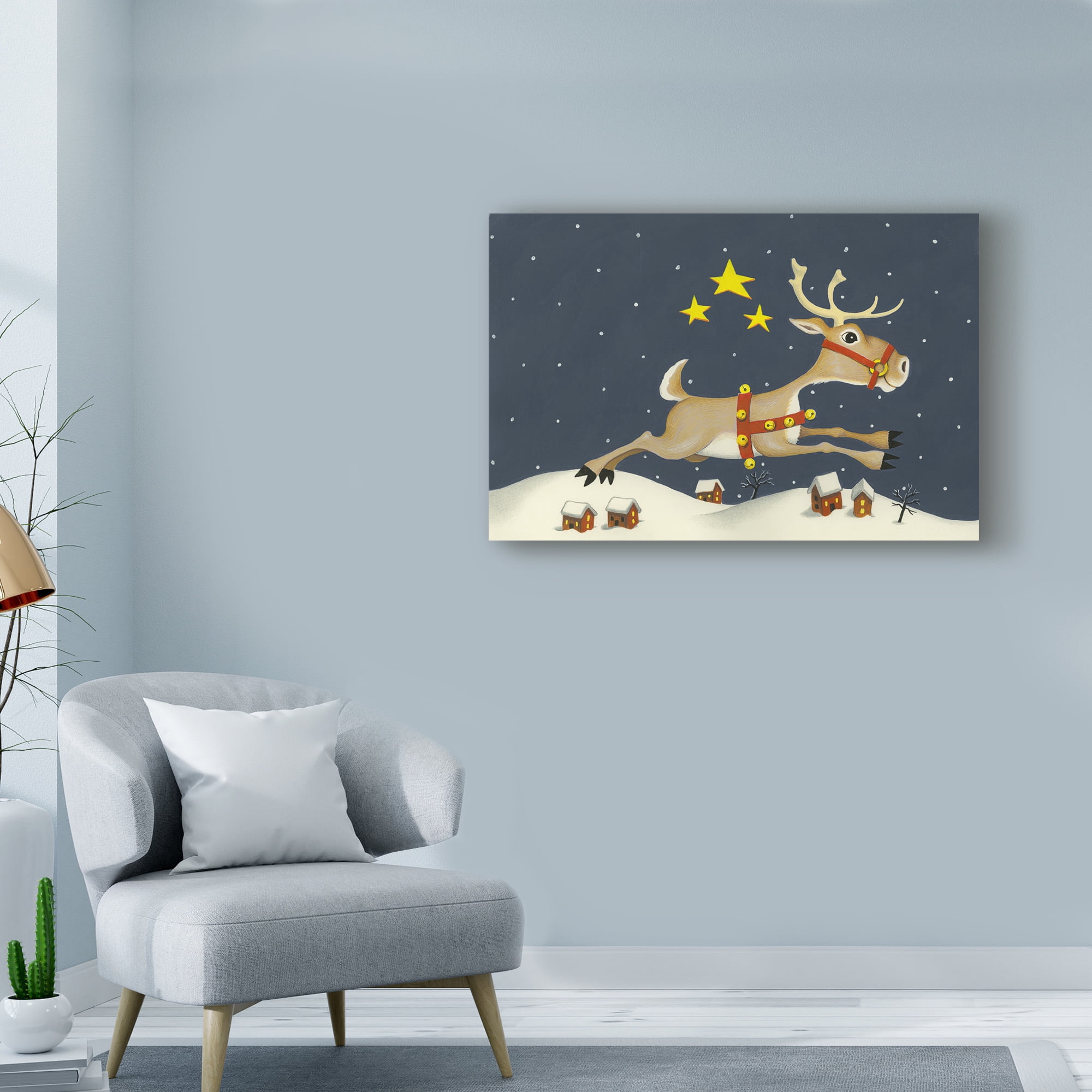 Trademark Fine Art 'Santas Reindeer' Canvas Art by Margaret Wilson