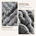thumbnail image 5 of Luxury 1000GSM Faux Rabbit Fur Throw Blanket, Super Heavy Warm Cozy Blankets for Couch Bed Sofa, Bubble Plush Fuzzy Elegant Soft Reversible Mink Blanket for Living Room Bedroom, Grey, 5 of 7