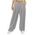 thumbnail image 3 of ctdiral Women Wide Leg Pleated Sweatpants Fashion Baggy Athletic Joggers Drawstring Waist Lounge Pants with Pockets Casual Lightweight Yoga Pants Gray XL, 3 of 7