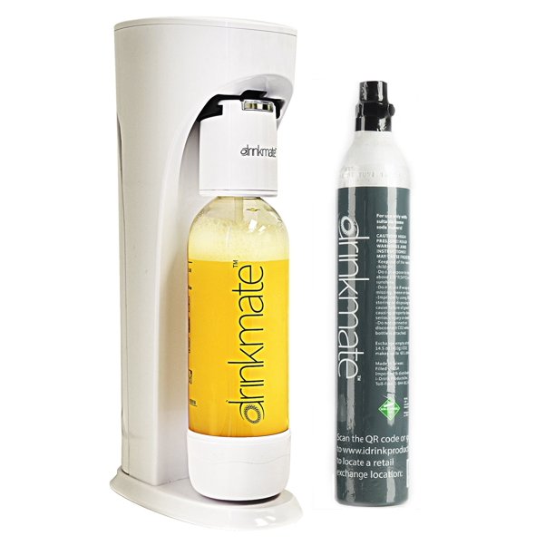 Drinkmate Sparkling Water and Soda Maker Kit, Carbonates ANY Drink, with 60L CO2 Cylinder