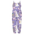 thumbnail image 7 of Rciityk Easter Toddler Girls Halters Backless Romper Kid Jumpsuit Pants Ones Piece Bunny Eggs Printing Sleeveless Strap Playsuit with Pocket - 4-5 Year, 7 of 7
