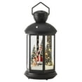 thumbnail image 4 of Danya B. Tabletop Christmas Holiday Winter Scene Falling Snow Music Snowglobe Diorama Lit Lantern Decoration - Black, 4 of 10