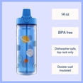 thumbnail image 3 of Mainstays Kids 14 oz Multicolor Outer Space Tritan Double-Wall Insulated Water Bottle, 3 of 6