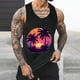thumbnail image 2 of Camisetas de Tanque de los Hombres Tanque de los Hombres Incolor Gradiente de Impresión Cuello Redondo Correa Delgada Fuga Atrás Regular Casual Deportes Blusas de Tanque, 2 of 5