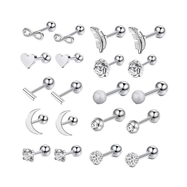 Minnieouse 20 pendientes de tuerca para mujer, fiesta de compromiso, aniversario, vacaciones, piercing, joyería de vacaciones para mujer Cadenas y cordones para anteojos Minnieouse AP012711-01
