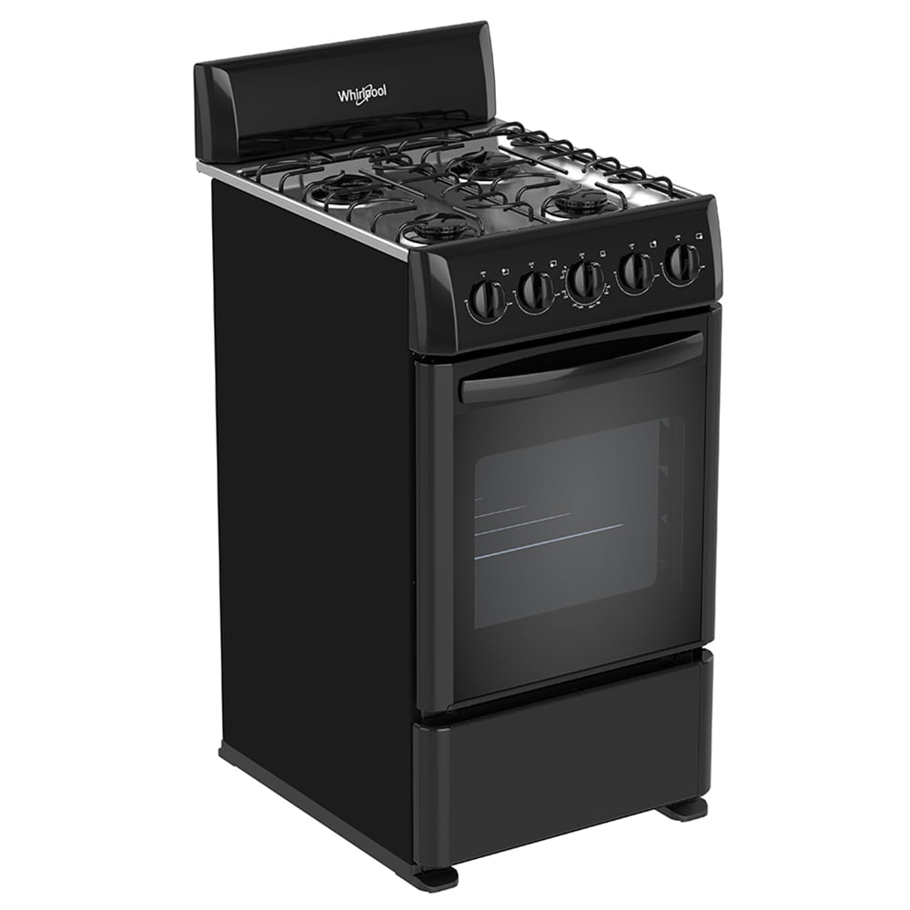 LWW1002B Whirlpool 20" 2.6 Cu ft Gas Range in Black, assembled dimensions 25.9"depth , 38.1" in height, and 20" in width
