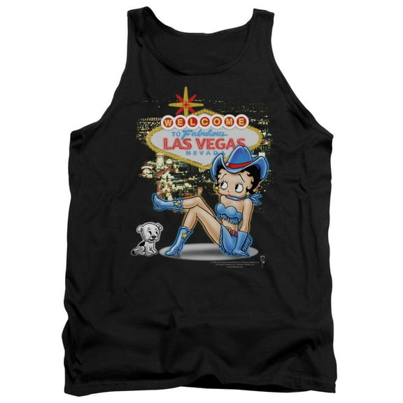 Betty Boop Welcome Las Vegas Adult Tank Top Black