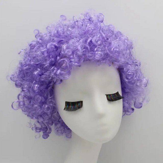 Peluca rizada redonda para niños y adultos, gorro de pelo de explosión, accesorios de fiesta para el Día de los niños, gorro esponjoso y divertido para fanáticos del payaso