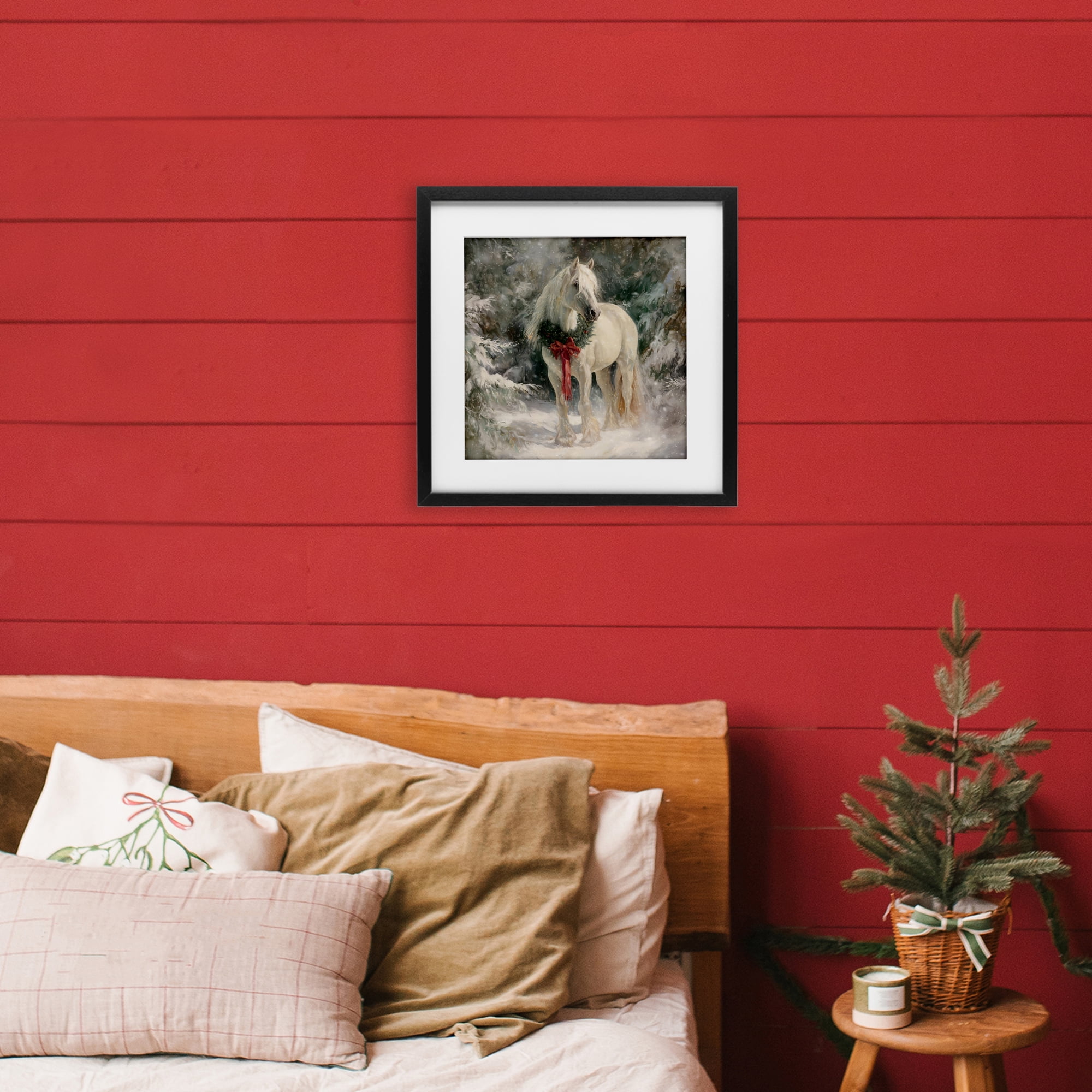 Stupell Industries Pretty Christmas Mare Black Framed Print Under Glass, design by Tina LeCour