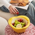 thumbnail image 5 of FENGGHAO Double Layer Large Capacity Fruit and Vegetable Drain Basket Rinsing Filter Bowl Colander for Kitchen Home Picnic Camping, 5 of 7