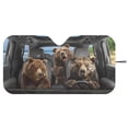 thumbnail image 3 of Xixirimido Car Windshield Sun Shade Front Windshield Cover Universal Fit for SUVs Trucks Foldable Front Window Sunshade Automotive Interior Accessories, Cute Funny Bears, 3 of 8
