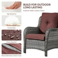 thumbnail image 3 of PARKWELL 3PCS Outdoor Conversation Set Patio Wicker Cushioned Sofa Lounge Chairs with Coffee Table for Porch Balcony Backyard,Red, 3 of 9