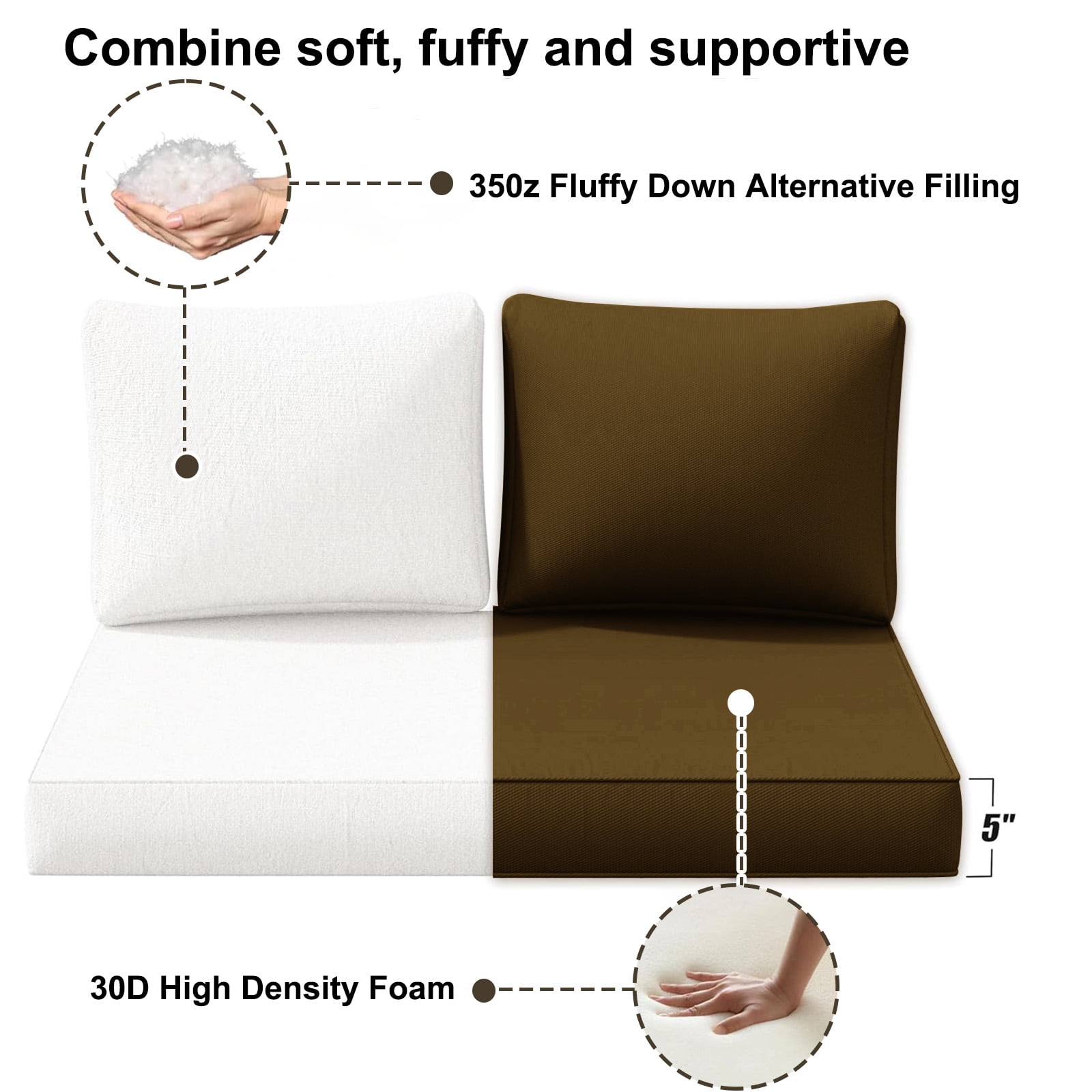 Outdoor Loveseat Cushion Set, 48 x 24, Water Repellent, Fade Resistant, Couch love seat