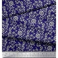 thumbnail image 2 of Soimoi Satin Silk Fabric Leaves & Floral Block Print Fabric by The Yard 42 Inch Wide, 2 of 3