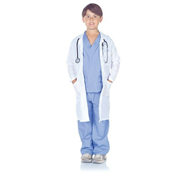 Underwraps Doctor Scrubs With Lab Coat Child Costume | Large Unisex