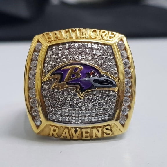 Jinaldiamond Created BaltimoreRavens Championship Ring, Two Tone 0.5 TCW 925 Sterling Silver Moissanite Diamond Ring