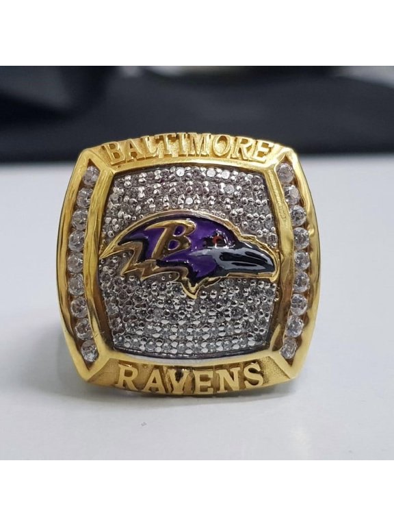 #BaltimoreRavens Championship Ring 0.5ctw Moissanite Diamonds, 925 Sterling Silver Two Tone Sports Ring