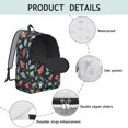 thumbnail image 4 of Robot and Astronauts Black Pattern Backpack for School, Cute School Bag with Adjustable Shoulder Straps and Padded Back, 15.7"x11.8"x5.5", 4 of 5