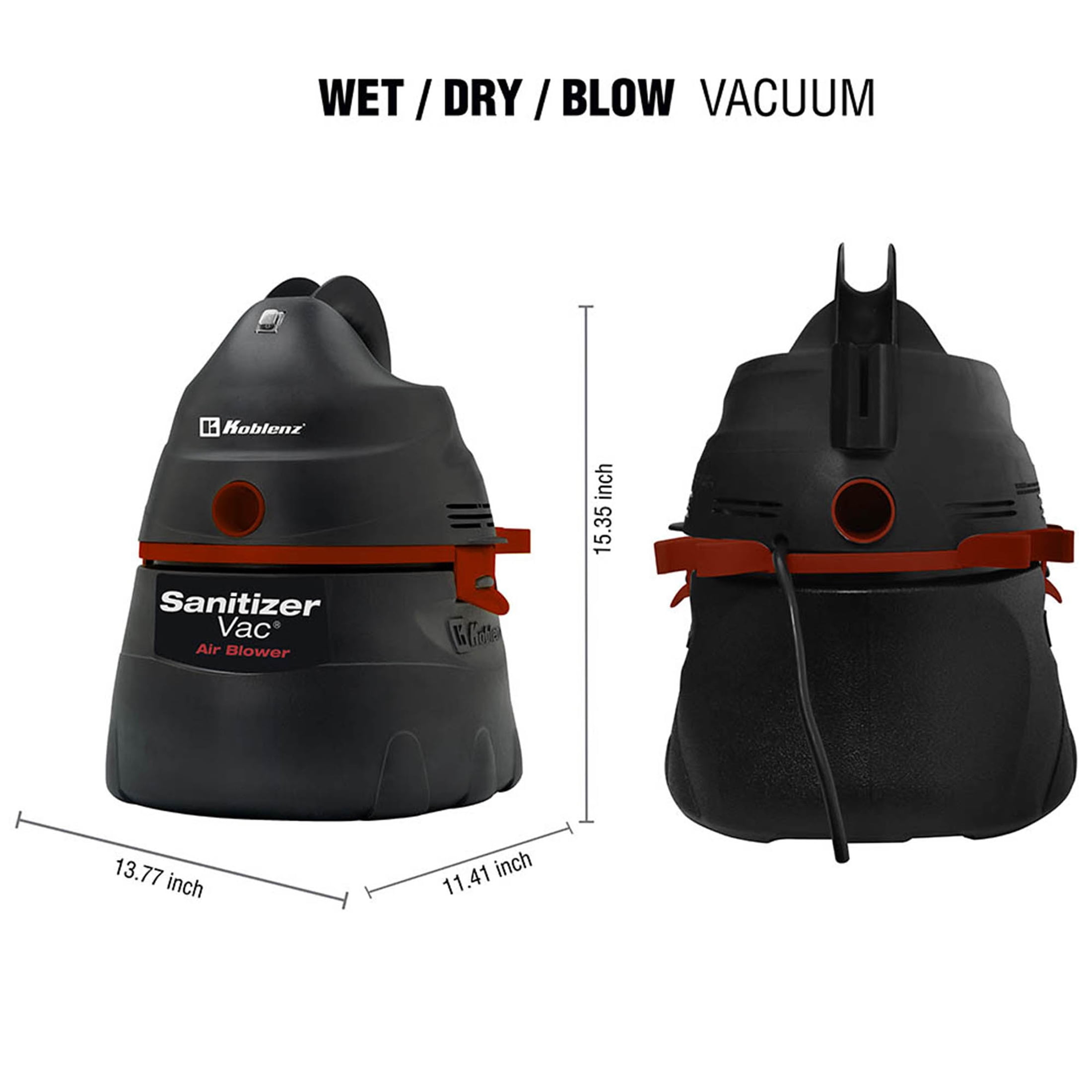 ●THEAIRTOWN● lotion sk KOBLENZ WET/DRY VAC, 3 Gallon, 2 Peak HP with SANITIZER KIT
