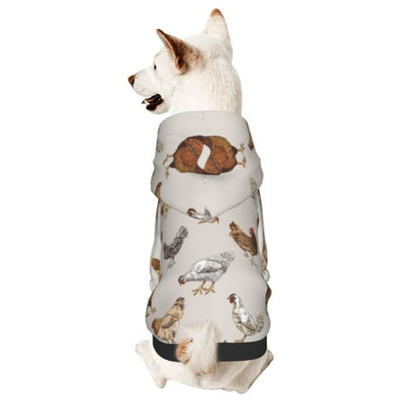 Haiem Various Chicken for Winter Dog Hoodie Sweatshirts with Pockets Warm Dog Clothes for Small Dogs Chihuahua-XX-Large