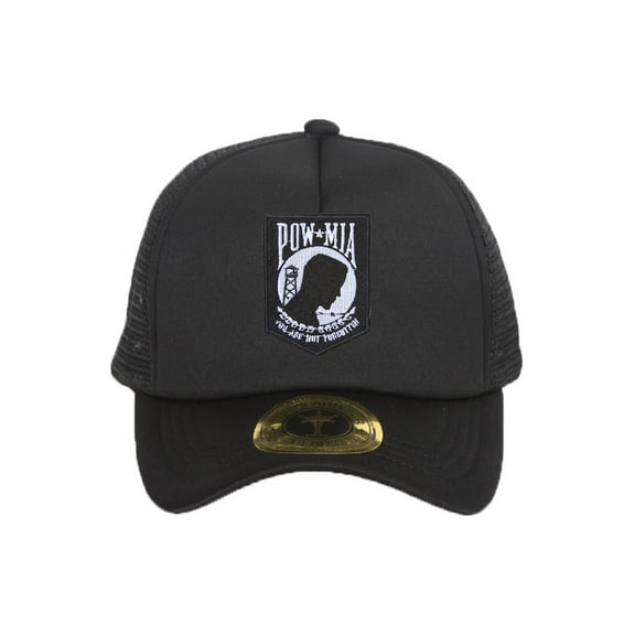 POW-MIA Military Veterans Black Adjustable Trucker Hat