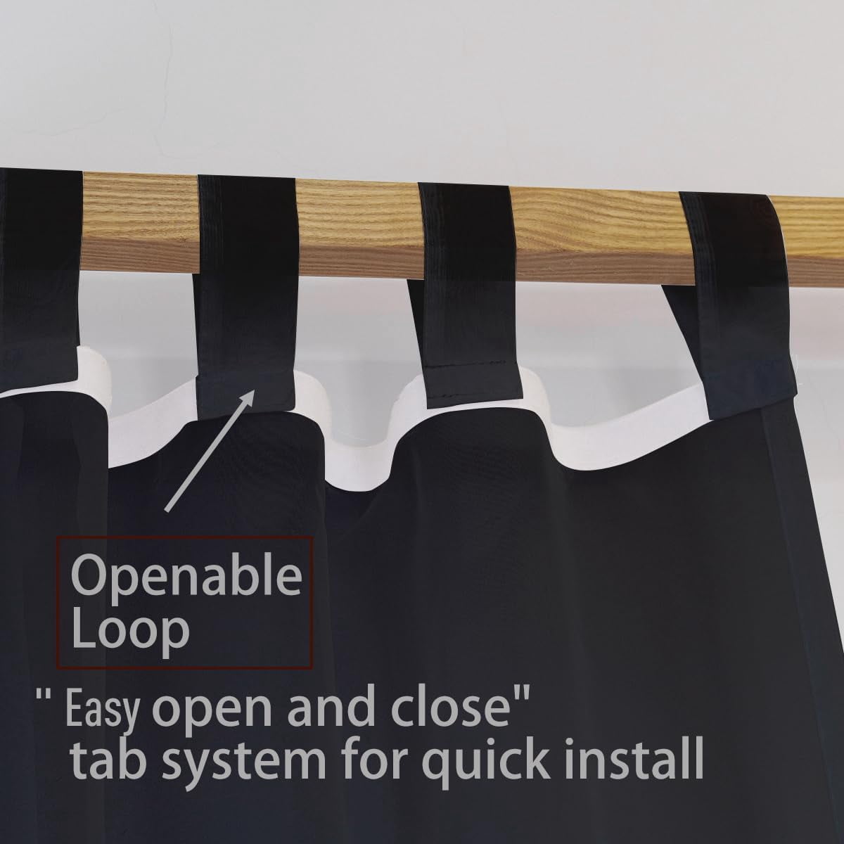 Black Canopy Bed Curtains - 8 Panels Set with Tiebacks, Easy Open & Close Tabs, Quick Install for 4 Poster Bed or Queen Bed Frames, Romantic Touch for Bedrooms, Canopy Bed Curtains Queen