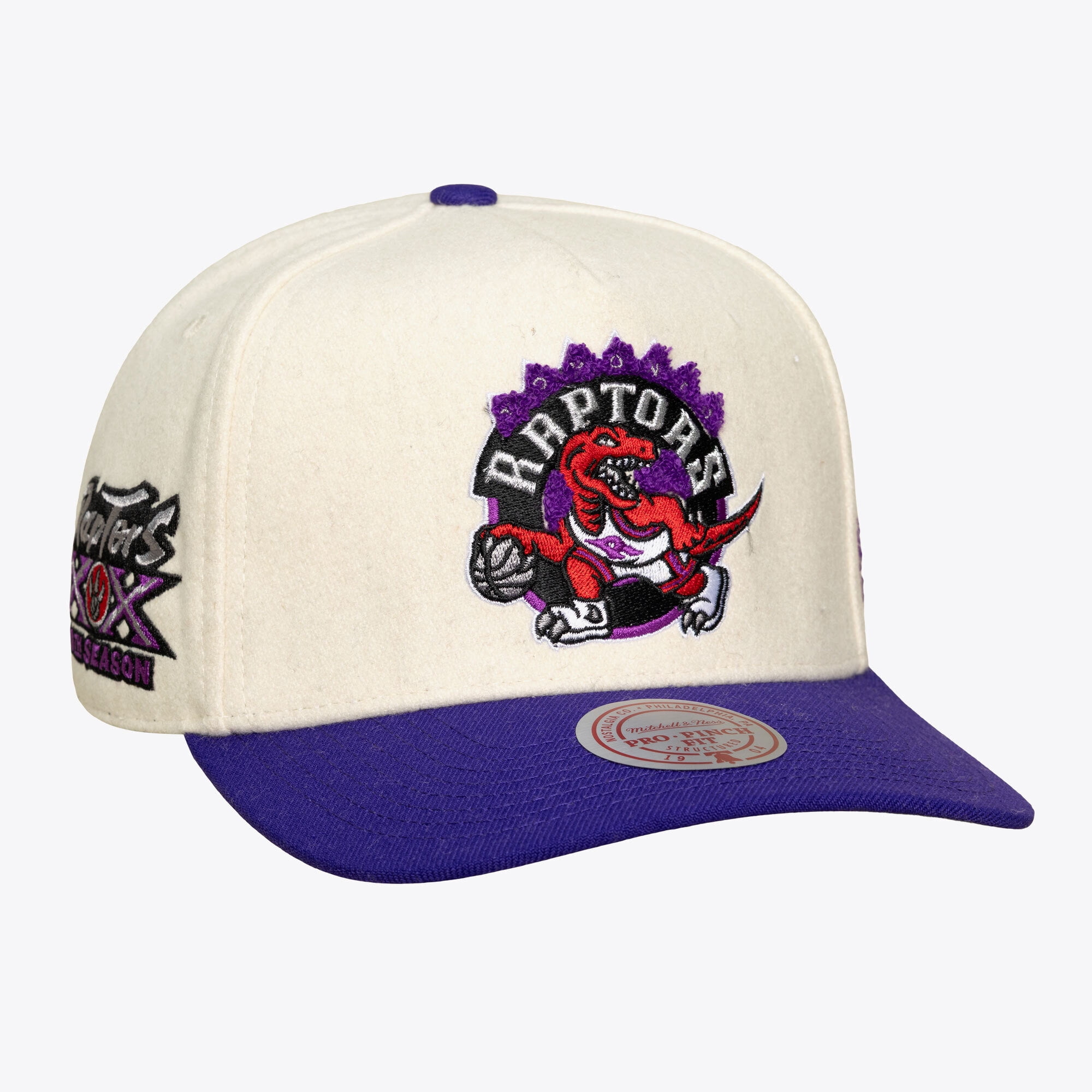 Unisex Mitchell & Ness Cream Toronto Raptors Cream Team Pro Adjustable Hat