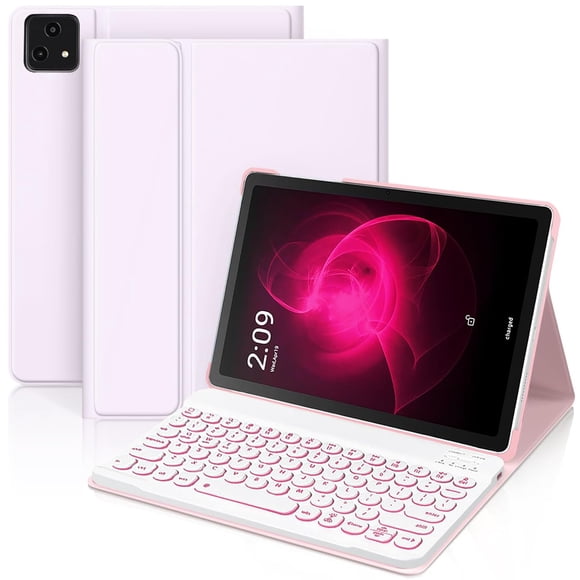 Funda con Teclado Wineecy para T-Mobile Revvl Tab 5G 10.36" Rosa