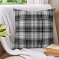 thumbnail image 3 of Pillow Covers 18x18 Set of 2, Gray Black Buffalo Plaid Throw Pillow Covers Decorative Couch Cushion Cover, White Farmhouse Modern Striped Microfiber Soft Pillowcases for Bedroom Living Room Sofa, 3 of 9