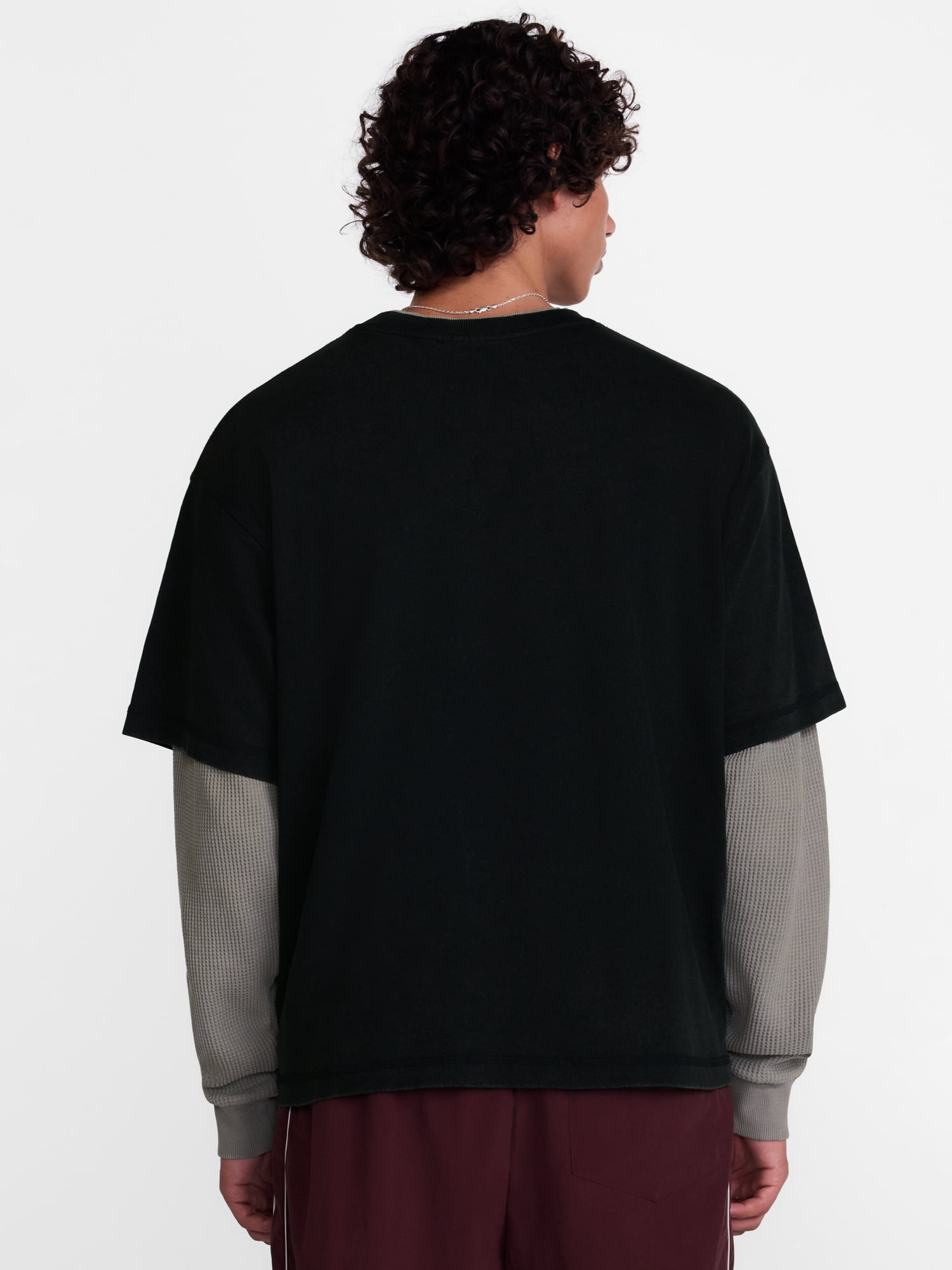 No Boundaries Layered Look Graphic Tee with Long Sleeves, Men’s & Big Men’s XS-4XLT