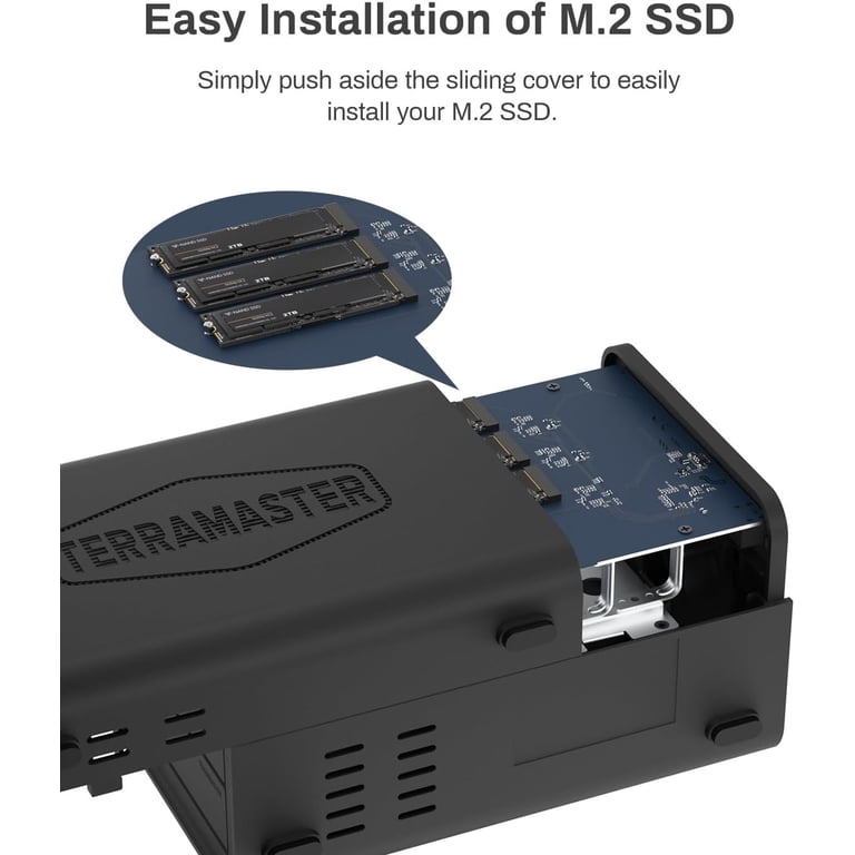 TERRAMASTER D5 Hybrid HDD NVMe Enclosure - USB 3.2 Gen 2 10Gbps 