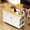 White#1, variant on Kitchen Carts, Kitchen Cart with Rubber wood Drop-Leaf Countertop ,Cabinet door internal storage racks,Kitchen Island on 5 Wheels with Storage Cabinet and 3 Drawers for Dinning Room, Black