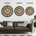 thumbnail image 3 of Large Wall Clocks Living Room Decor,Non Ticking Silent,Battery Operated Small Round Modern Wood Wall Clock for Bedroom,Kitchen,Farmhouse,Office Vintage Home Decor-24-Arabic Number, 3 of 13