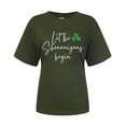 thumbnail image 4 of LUOGENLI T-shirts pour Femmes pour la Saint-Patrick et T-Shirt de Mode Imprimé à Manches Courtes pour Femmes T-shirts pour Femmes T-Shirt Graphique Saint-Patrick Vert Armée TTG, 4 of 5