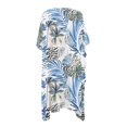 thumbnail image 2 of HELLHERO Long Women Long Beach Cover Up for Swimwear for Resort Polyester Half Sleeve Swim Coverup Zebra, 2 of 6