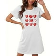 thumbnail image 4 of Chemise de Nuit pour Femme Robe de Nuit Manches Courtes Imprimée Chemise de Nuit Vêtements de Nuit Doux Chemises de Nuit Imprimé Saint-Valentin Chemises de Nuit Douces Robe de Nuit Classique TTG, 4 of 5