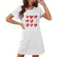 thumbnail image 4 of Camisón corto de talla grande para mujer, camisón de manga corta con estampado de pecho a la moda, camisón para mujer, 4 of 5