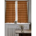 thumbnail image 4 of Brown Gingham Tier Curtains 45 Inch Length,Sheer Curtains for Bedroom Living Room Window Modern Minimalist Geometric Plaid Rod Pocket Drapes Kitchen Curtains Small Half Window 27.5"x45" 2 Panels, 4 of 7