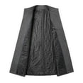 thumbnail image 3 of Defitshape Men's Wool Pea Coats Thick Fall Long Sleeve Button Down Long Dressy Jacket Business Long Quilted Single Breasted Topcoat Slim Fit Peacoat Winter Trench Coat Grey X-Large, 3 of 5