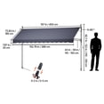 thumbnail image 4 of KFFKFF Manual Retractable Awning, 157" Outdoor Adjustable Sunshade Shelter, Height-Adjustable Patio Canopy with Crank Handle for Backyard, Garden, Balcony, Dark Gray, 4 of 8