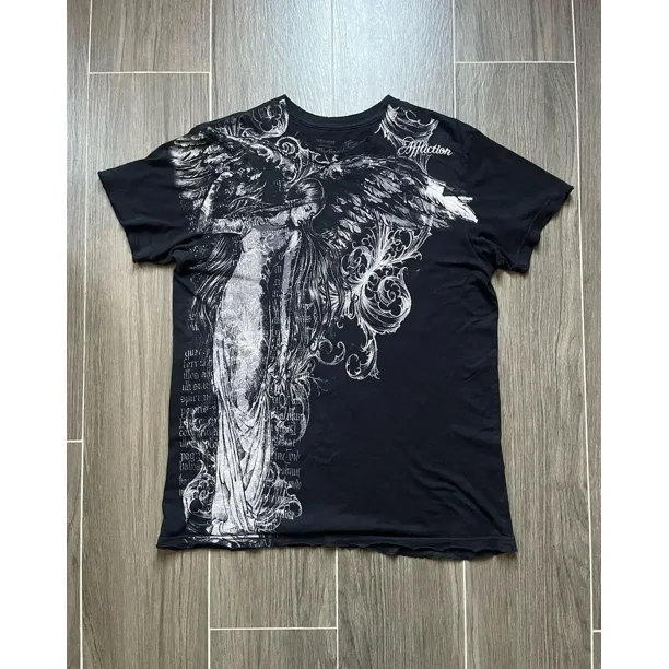 Camiseta Y2K para hombre y mujer, camisa de gran tamaño con cuello redondo, estilo Harajuku, Hip Hop, gótico, de manga corta, ropa de calle