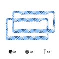 thumbnail image 3 of A Pair Of License Plate Frame Sunscreen Corrosion Resistant Rust 12.3×6.3in With Accessories Suitable For Any Car Argyle Plaid Lightskyblue_2, 3 of 8