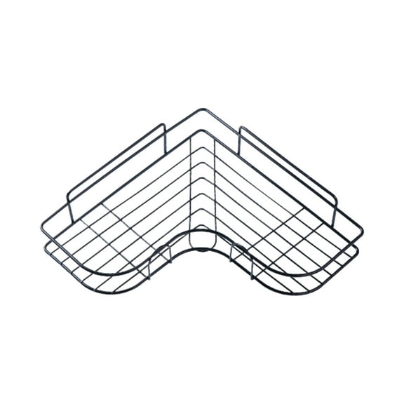 Uhuya Corner Shower Caddy, Adhesive Shower Corner Organizer Shelves, No Drilling Shower Storage Rack with Hooks&Toothpaste Holder for Bathroom, Dorm and Kitchen Black