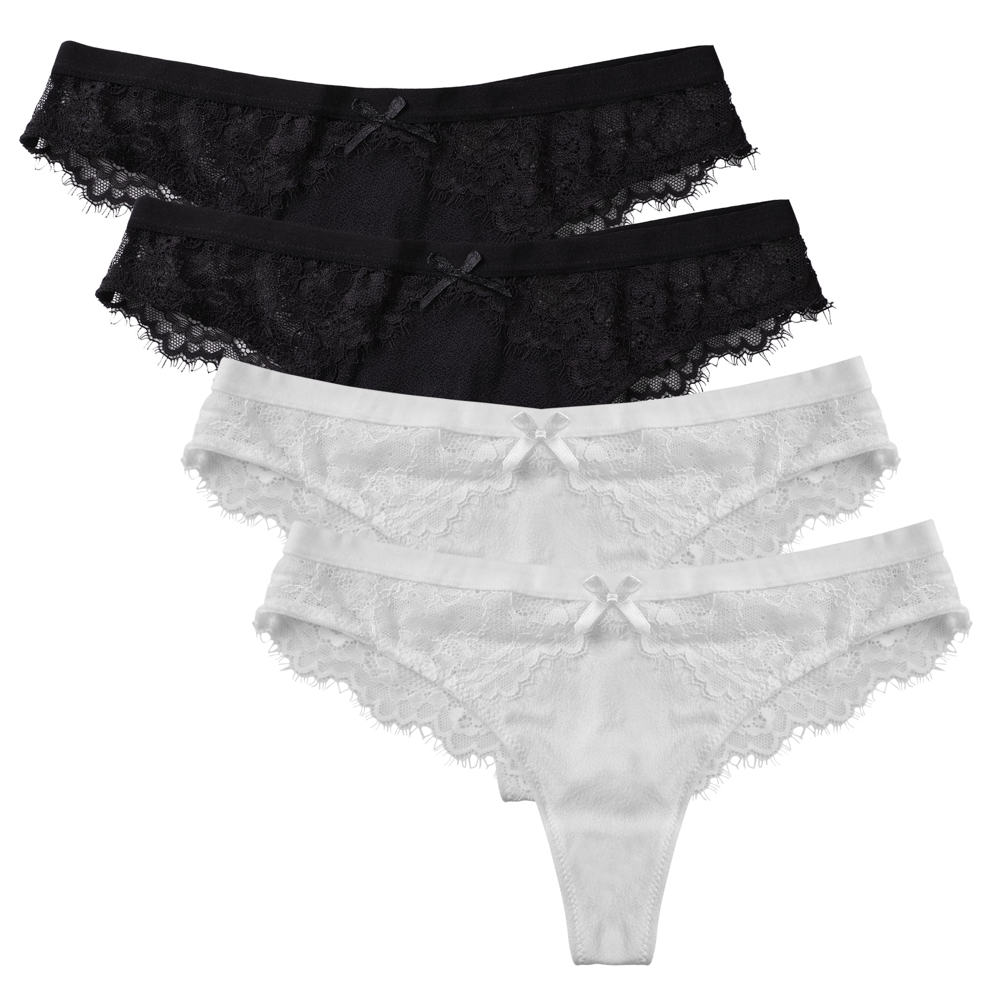 Charmo Charmo Women's Thong Underwear Soft Panties Sexy Lace Cheeky