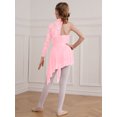 thumbnail image 2 of DPOIS Kids Girls Lyrical Dance Dress Single Long Sleeve Modern Contemporary Dancewear Pink 16, 2 of 7