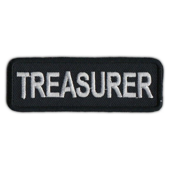 Motorcycle Biker Jacket/Vest Patch - Treasurer - Member Rank, Position, Status - 3" x 1" Patch
